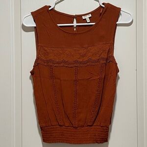 🔥 Color & Cute! Womens Sz Small Terracotta Sleeveless Boho Chic Coastal Girl
